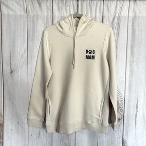 NWOT - Dog Mom Cream Hoodie with paw print